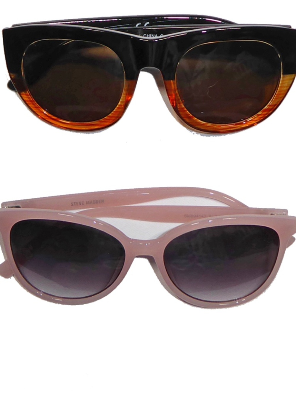 Lot 2 Pairs Womens Sunglasses Steve Madden LOFT Pink Brown Dark Lenses Cute